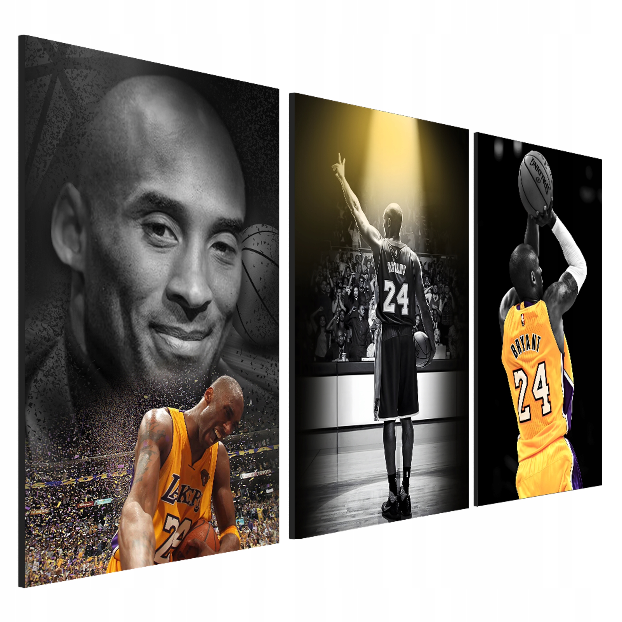 Obraz na zeď Triptych Kobe Bryant Nba Los Angeles Lakers 40x90 cm