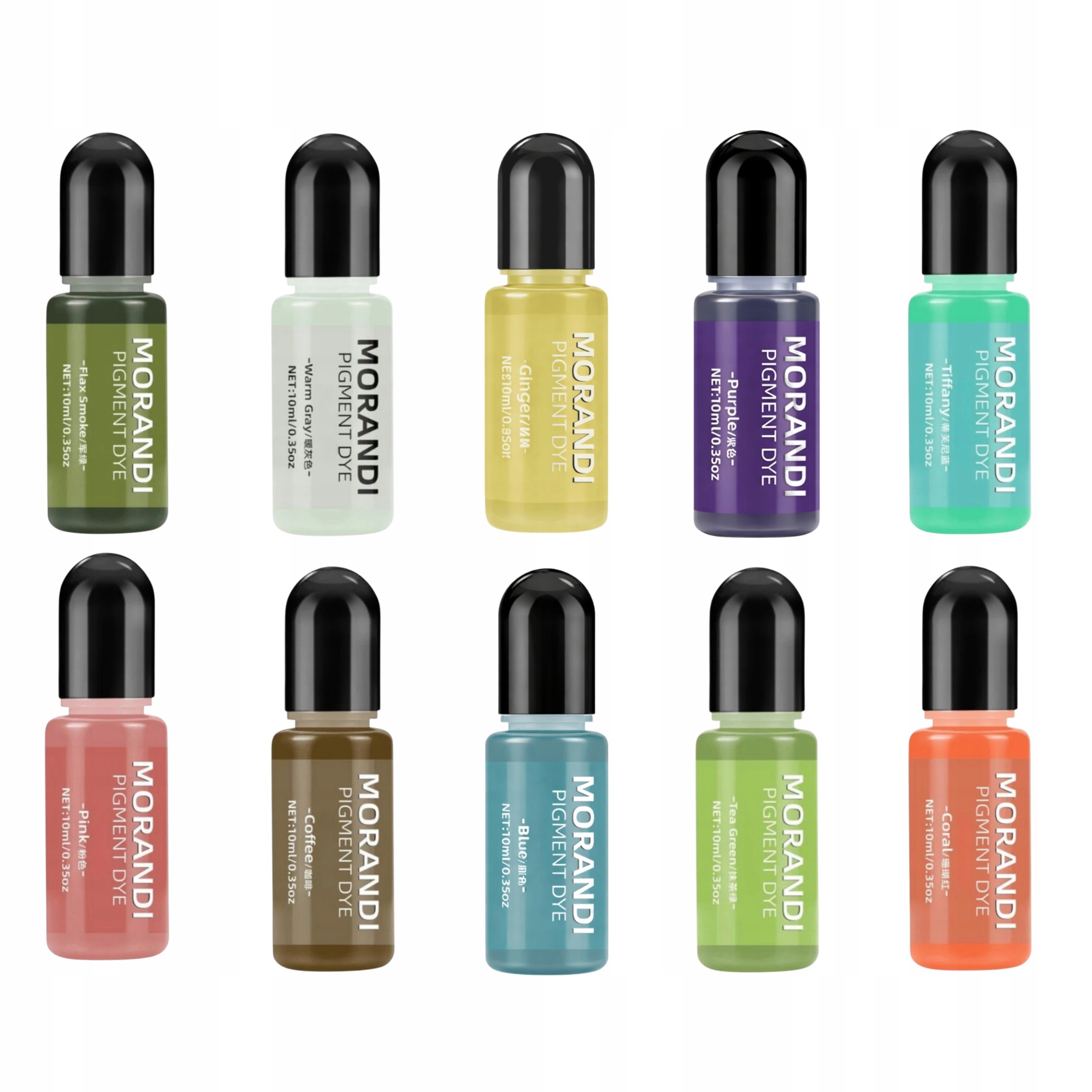 Barviva v Tekutině pro Uv epoxidovou pryskyřici Pigment Morandi Sada 10 x 10 ml