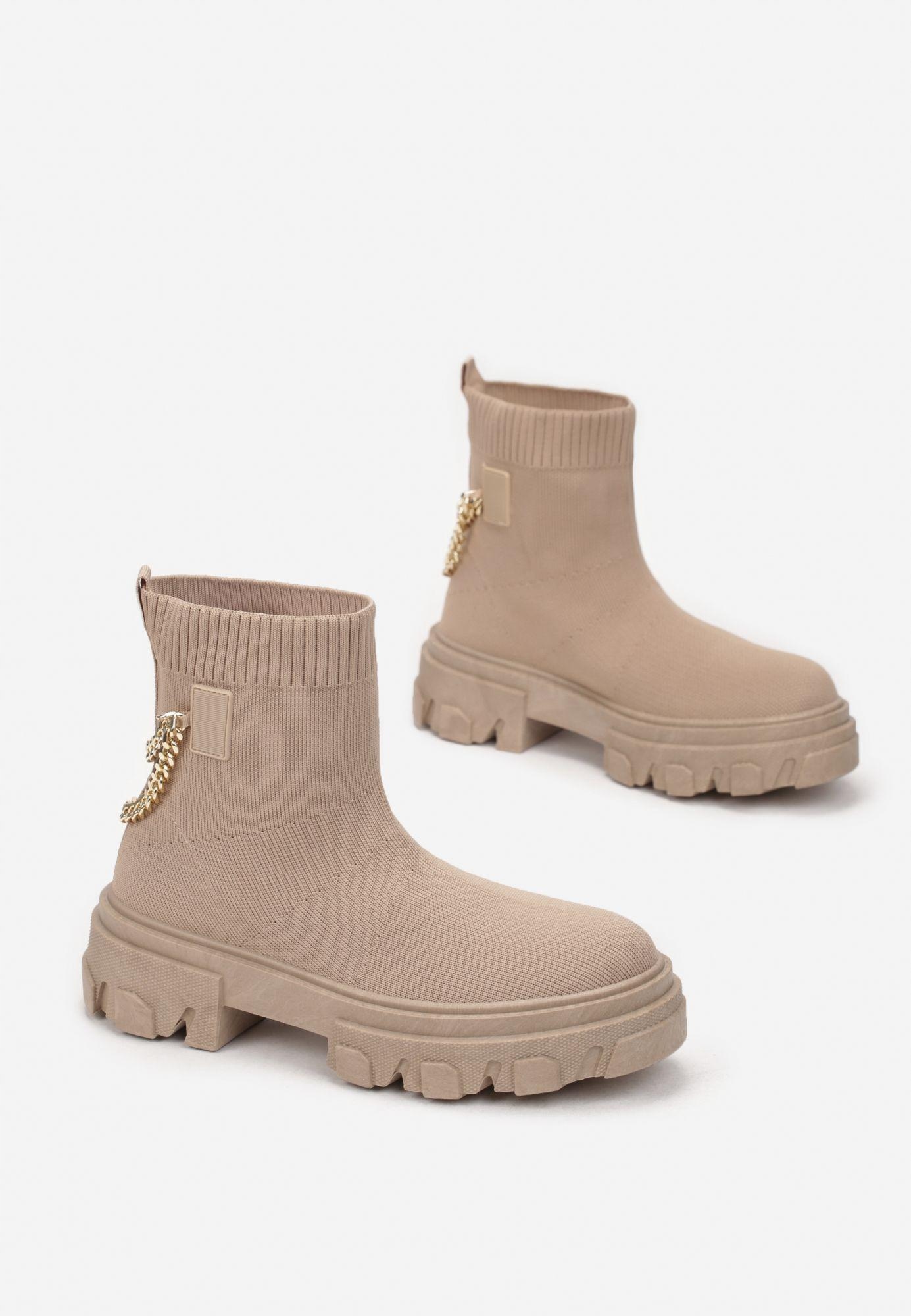 

Born2Be Khaki Botki damskie 40 Materiał tekstylny