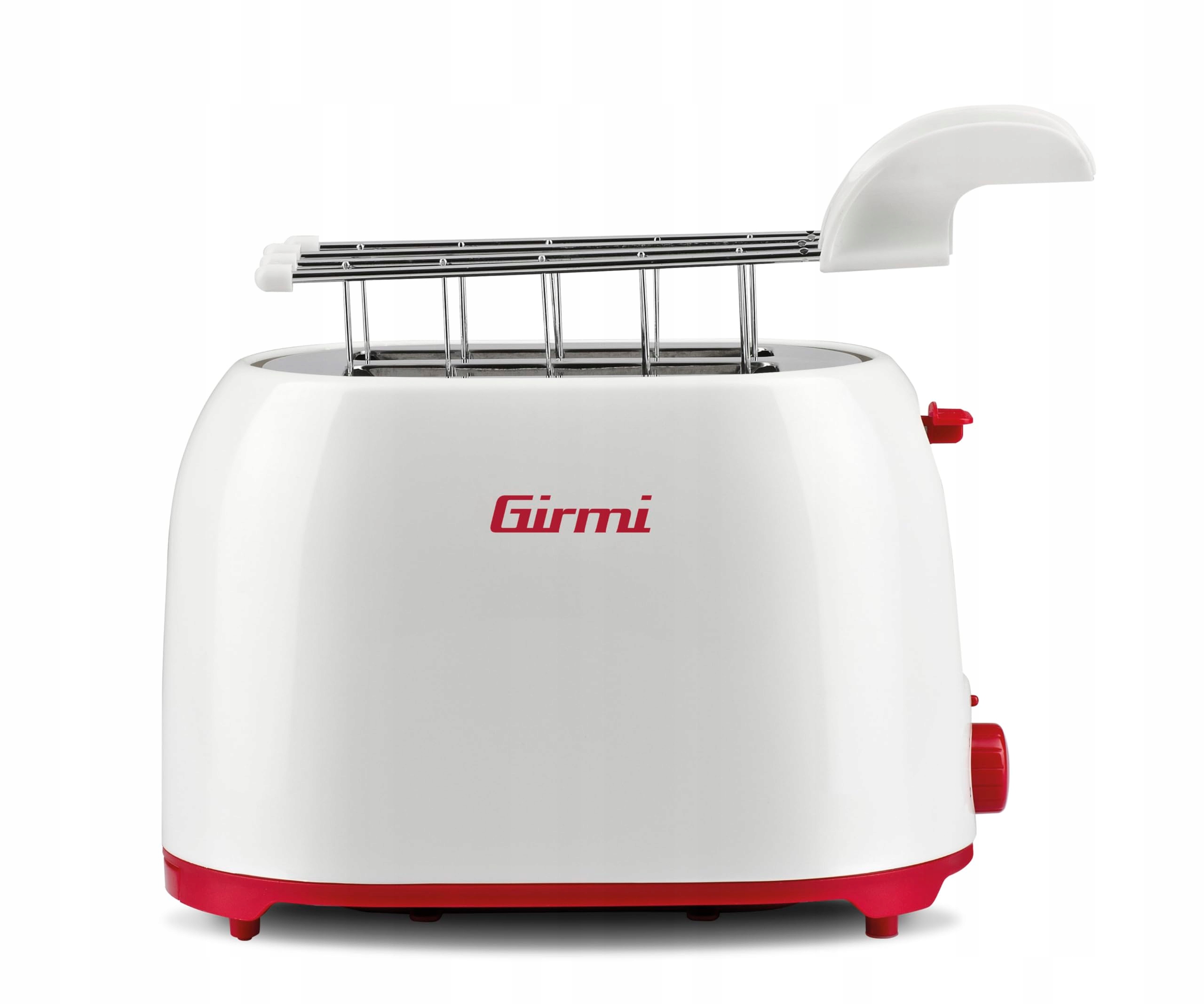 GIRMI Toster Plastikowy Biało-Czerwony, biały/czerwony 750W — miniatura 2