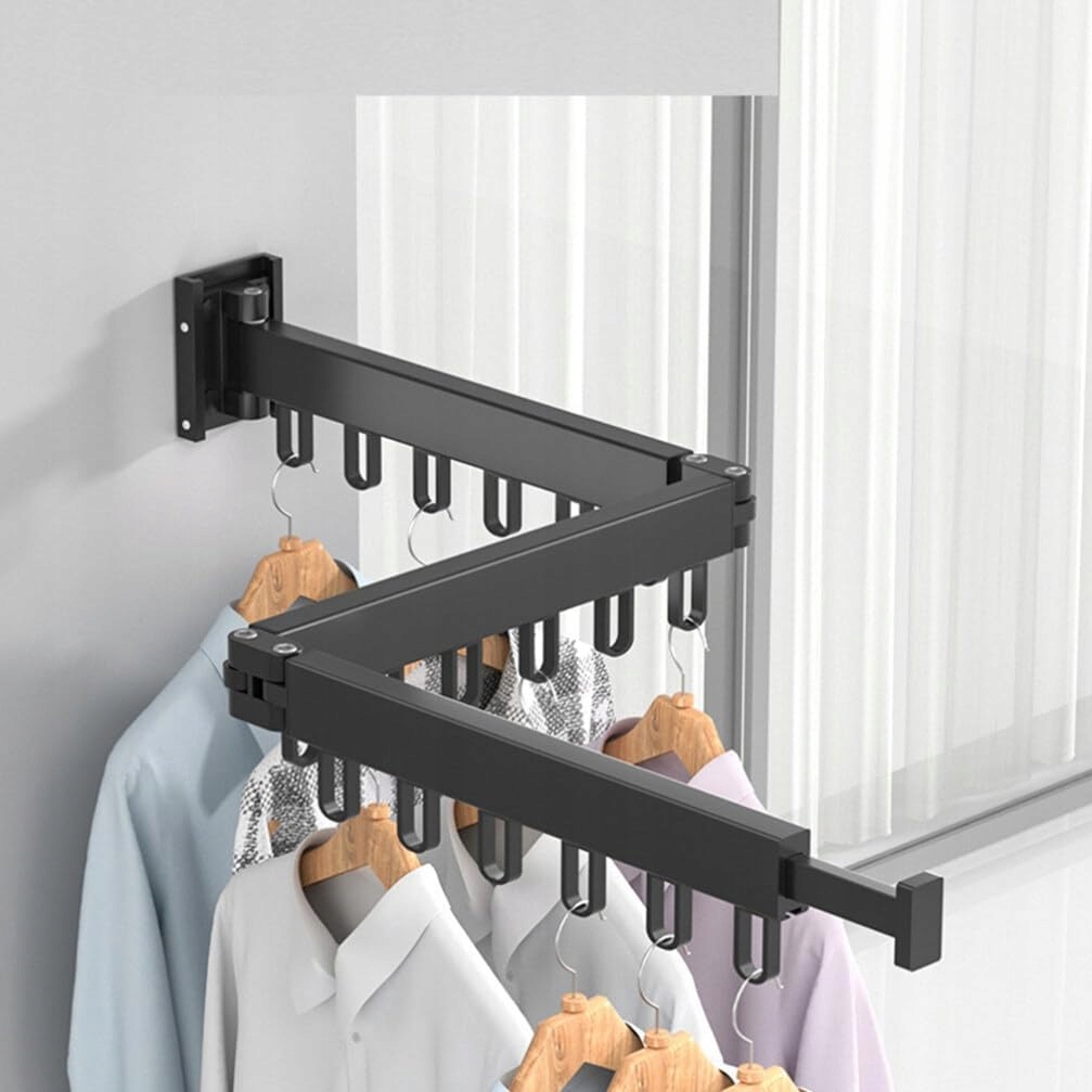 Nástěnný Skládací Věšák, Odolná Tyč Na Oblečení, Háček Na Balkon, Loft
