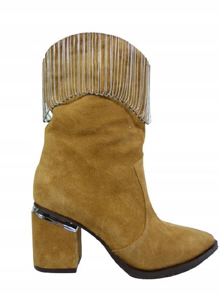 rudé kotníkové boty kozačky na lýtko ozdobné dámské kozačky z kůže Carinii 38