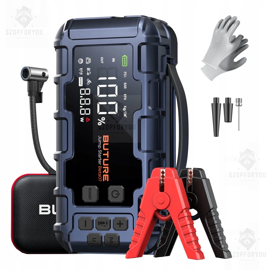 Buture Silný Jump Starter 6000A s kompresorom 160 Psi