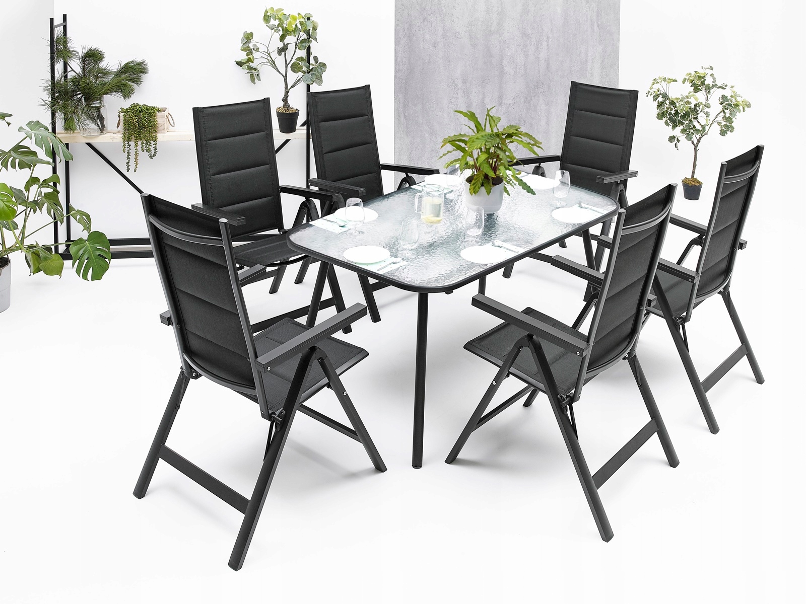 MEBLE OGRODOWE ZESTAW STÓŁ 6+1 NA TARAS BALKON