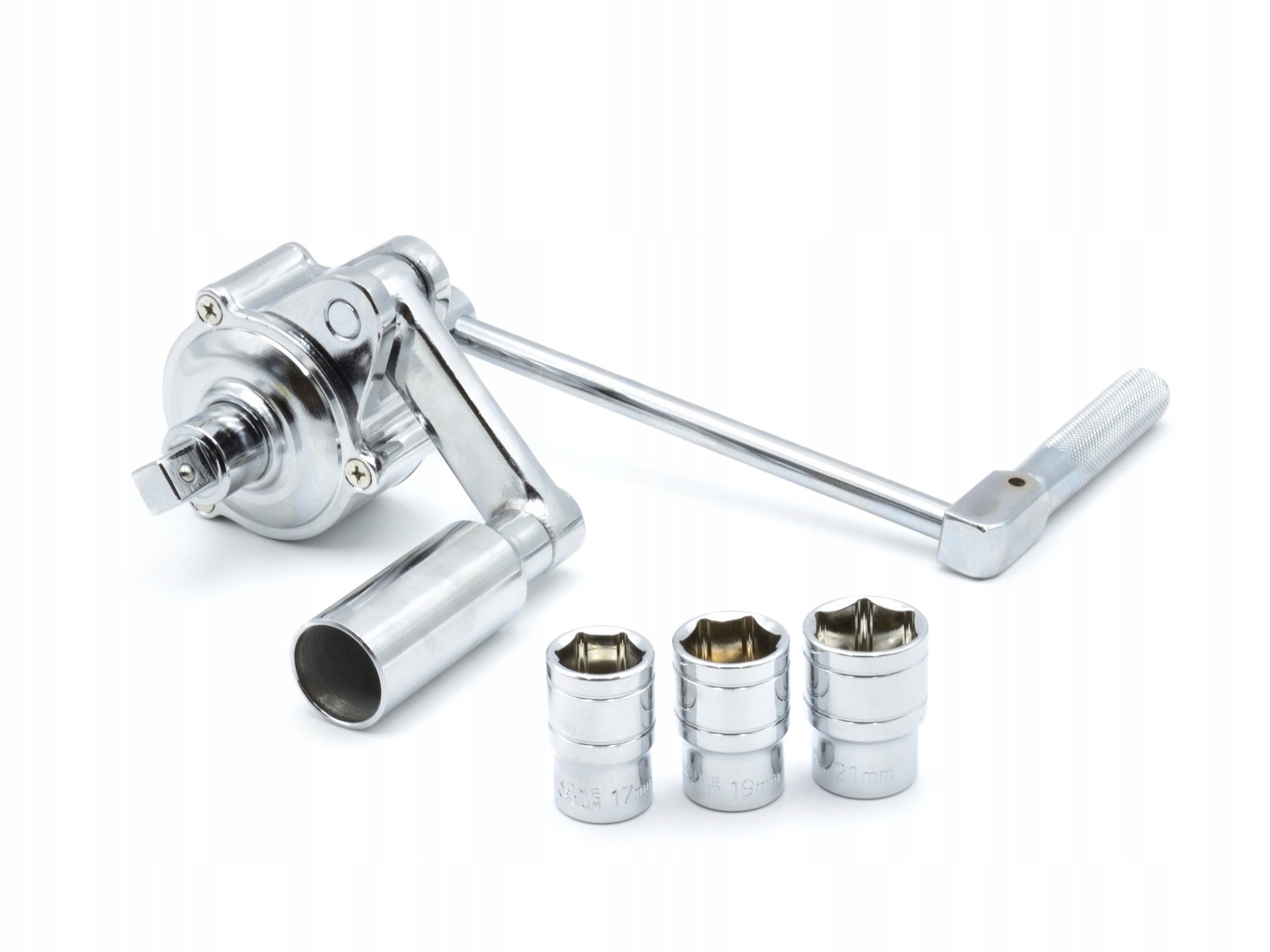 KLUCZ PRZEKŁADNIOWY DO SAMOCHODÓW OSOBOWYCH PRZEKŁADNIA 1/2" + NASADKI Marka bez marki