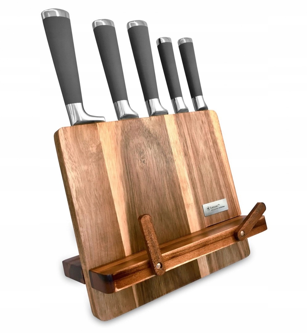 Sada 5 Nožov V Akáciovom Bloku Kassel S Podstavcom Na Tablet