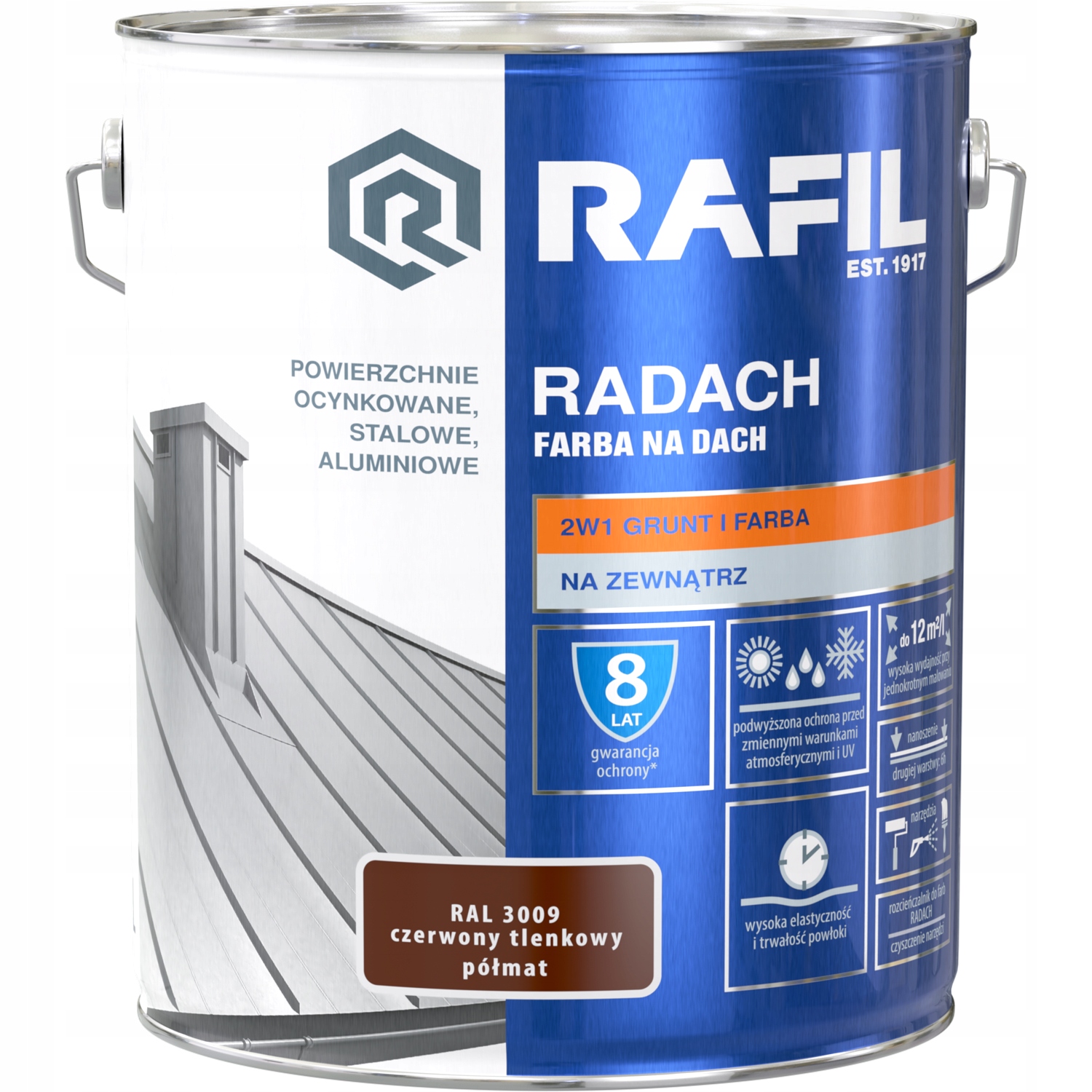 Radach 10L červená oxidová Ral 3009 polomatná Rafil