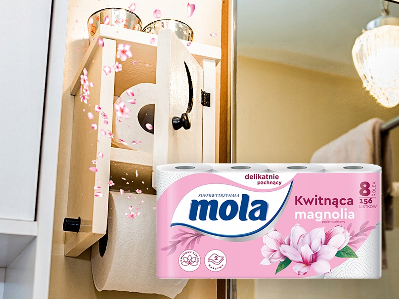Papier toaletowy Mola White magnolia 8 rolek x 18 Rodzaj papier toaletowy