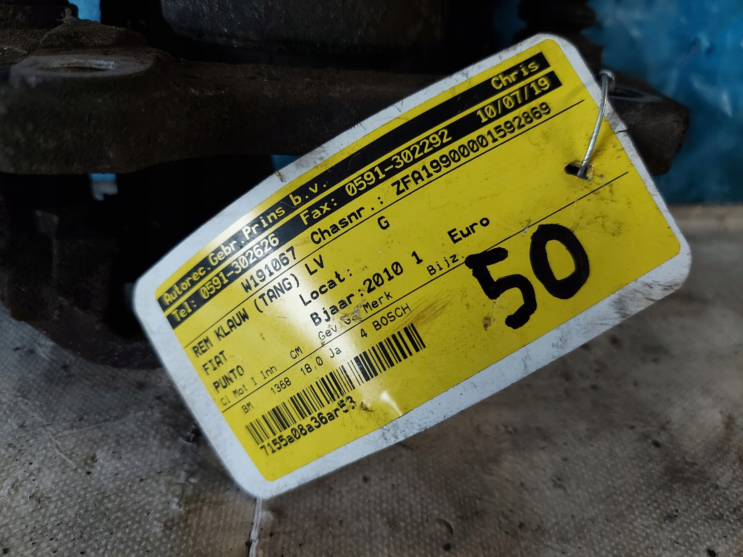 caliper FIAT PUNTO 2011 R 1.4 B L BOSCH54/22