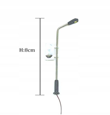 Latarnia lampa H0 8cm na peron dworzec ulicę itp Oświetlenie Barwa Ciepła