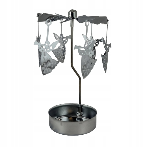 

Obrotowy Metalowy Świecznik Z Aniołkami 9 × 12 × 9