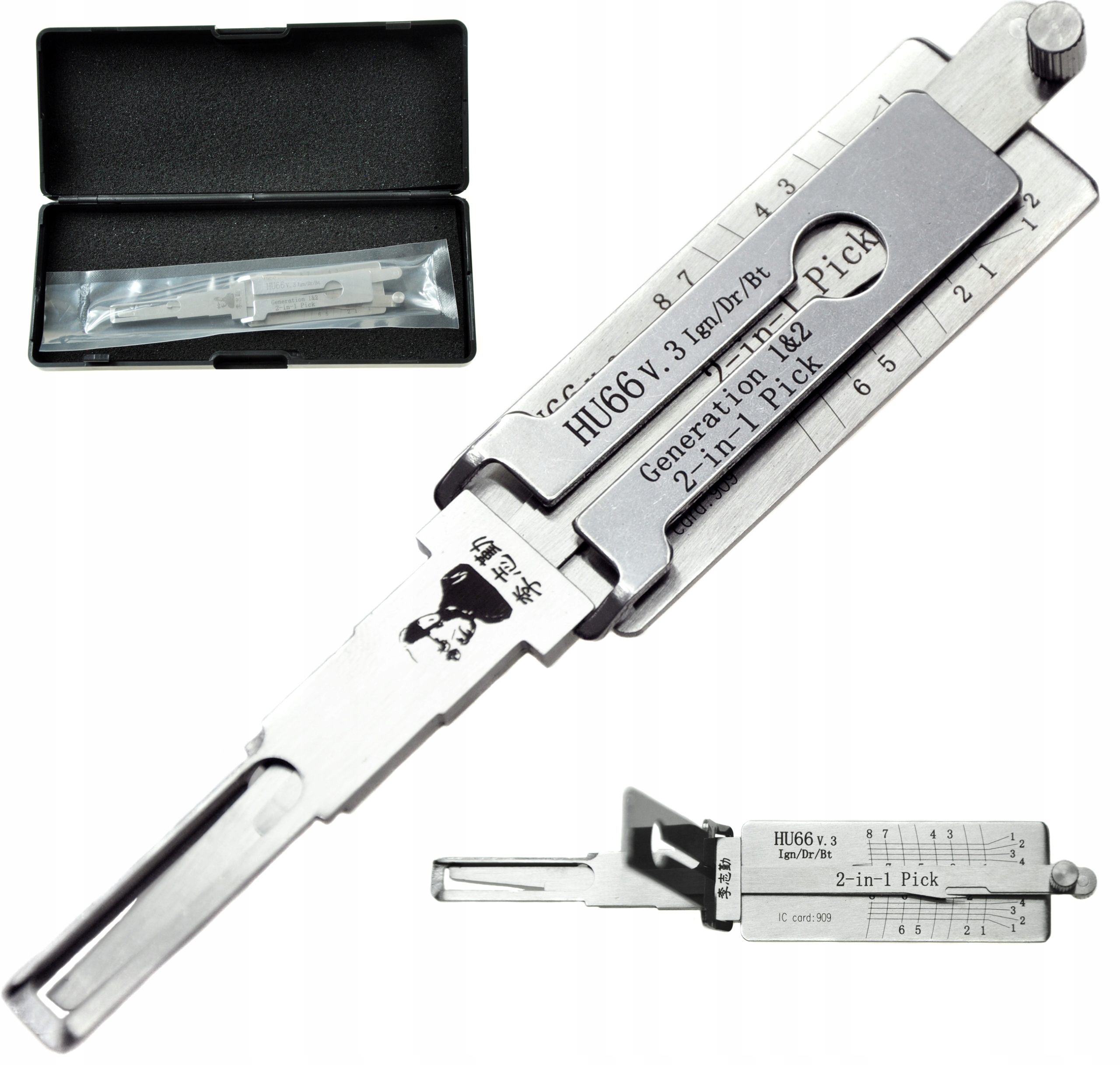 Narzędzie Lishi 2 w 1 HU66 V3 do zamków drzwiowych wkładek stacyjek
