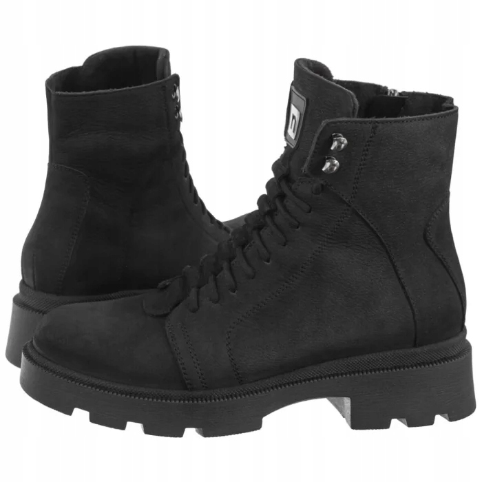 Dámské kožené trapery Nessi černé 24673 9 černé