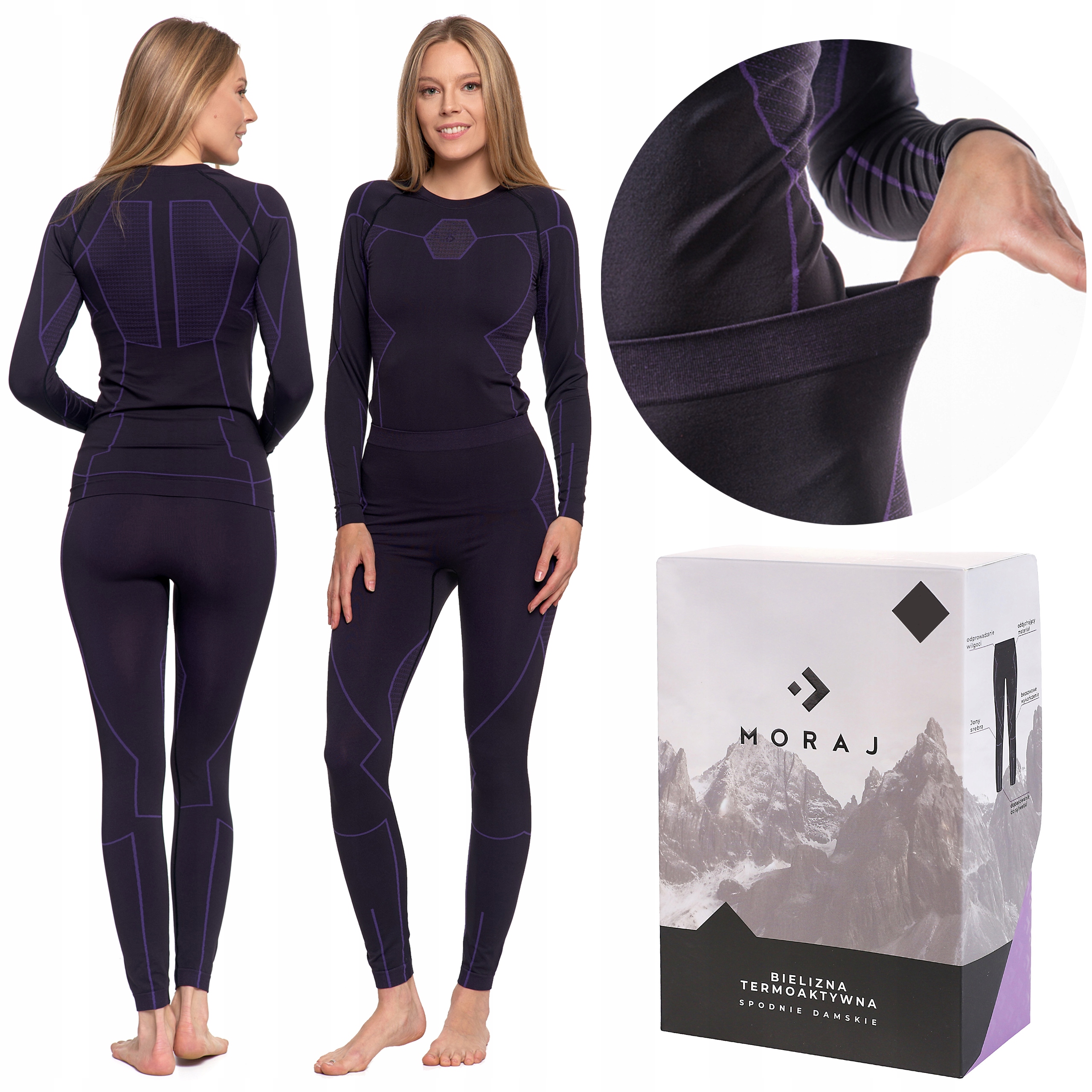 Termoaktivní spodní prádlo Dámská Sada Termálního oblečení bez švů Moraj XL