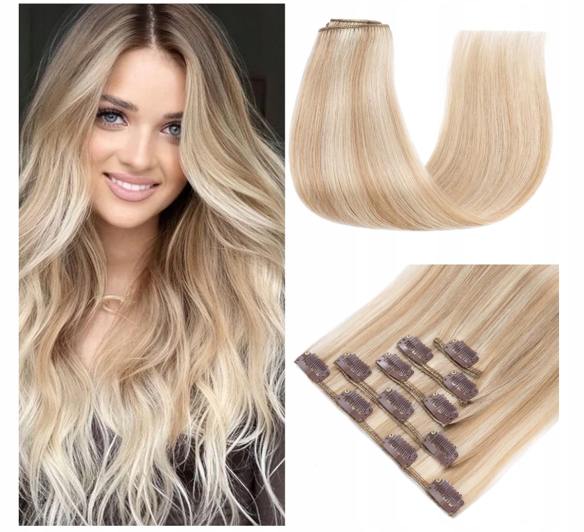 Přírodní blond pásky Sego clip in 59 cm