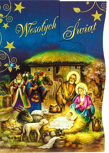 

Kartka z życzeniami na Boże Narodzenie Szopka A5P2
