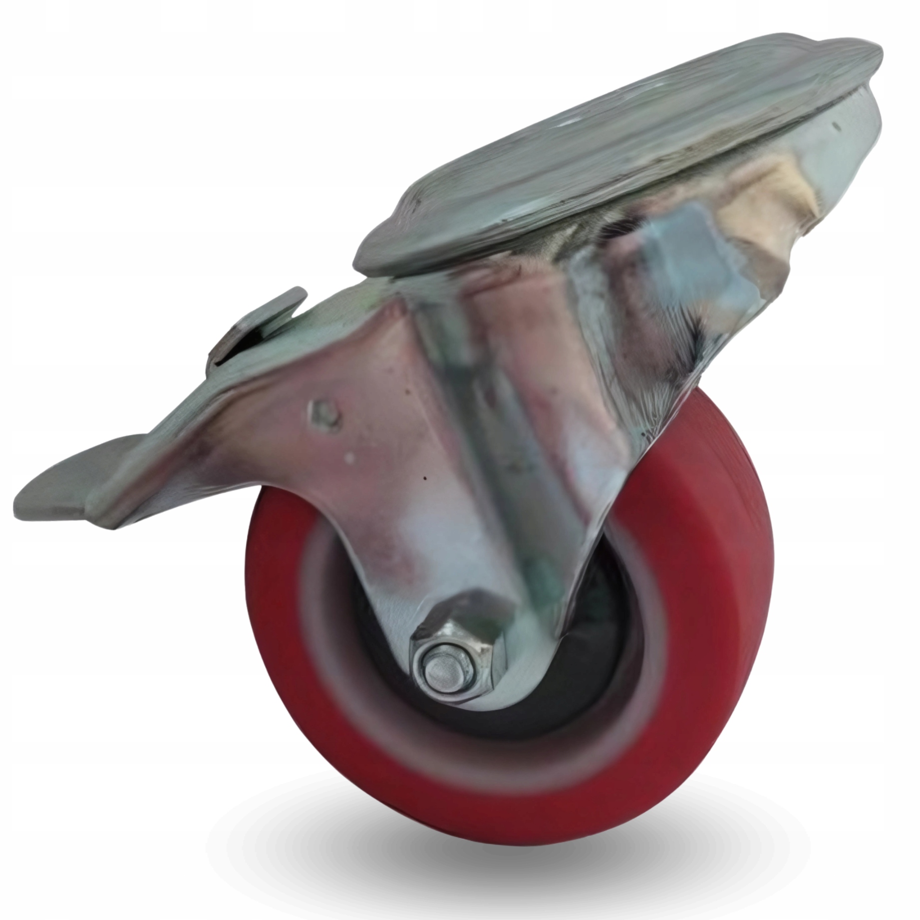 Otočné kolečko, brzdová sada 80 mm, 150 kg Bppu 0805 Red, polyuretan