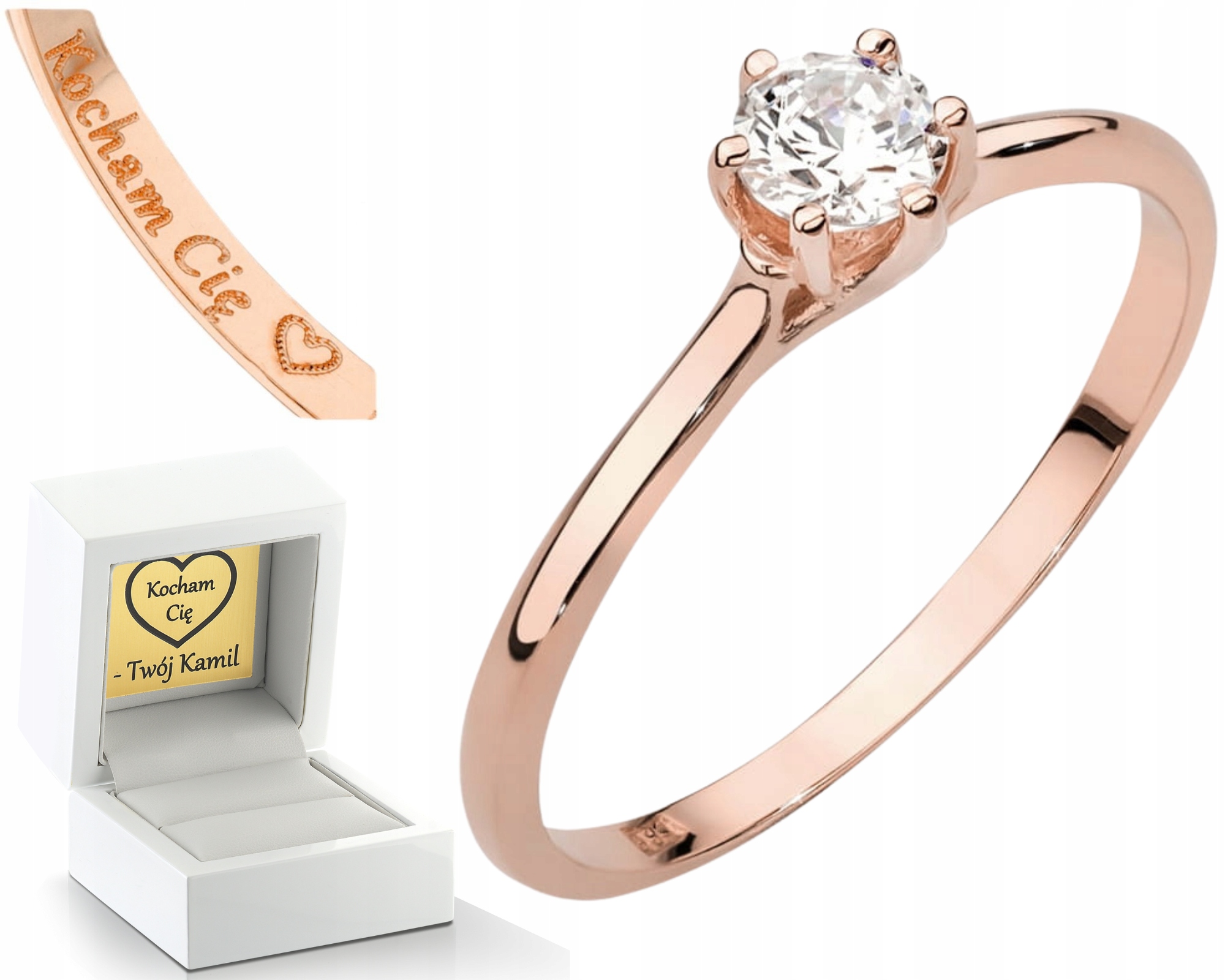 Růžové Zlato Prstýnek Diamant Lab Jako Dárek Drť 585 14K