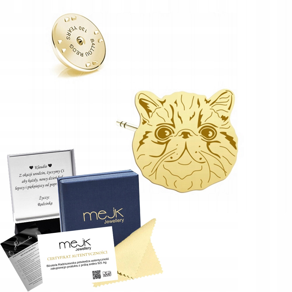 Odznak s exotickou kočkou 925 Šperky Dárek Žena Dedikace