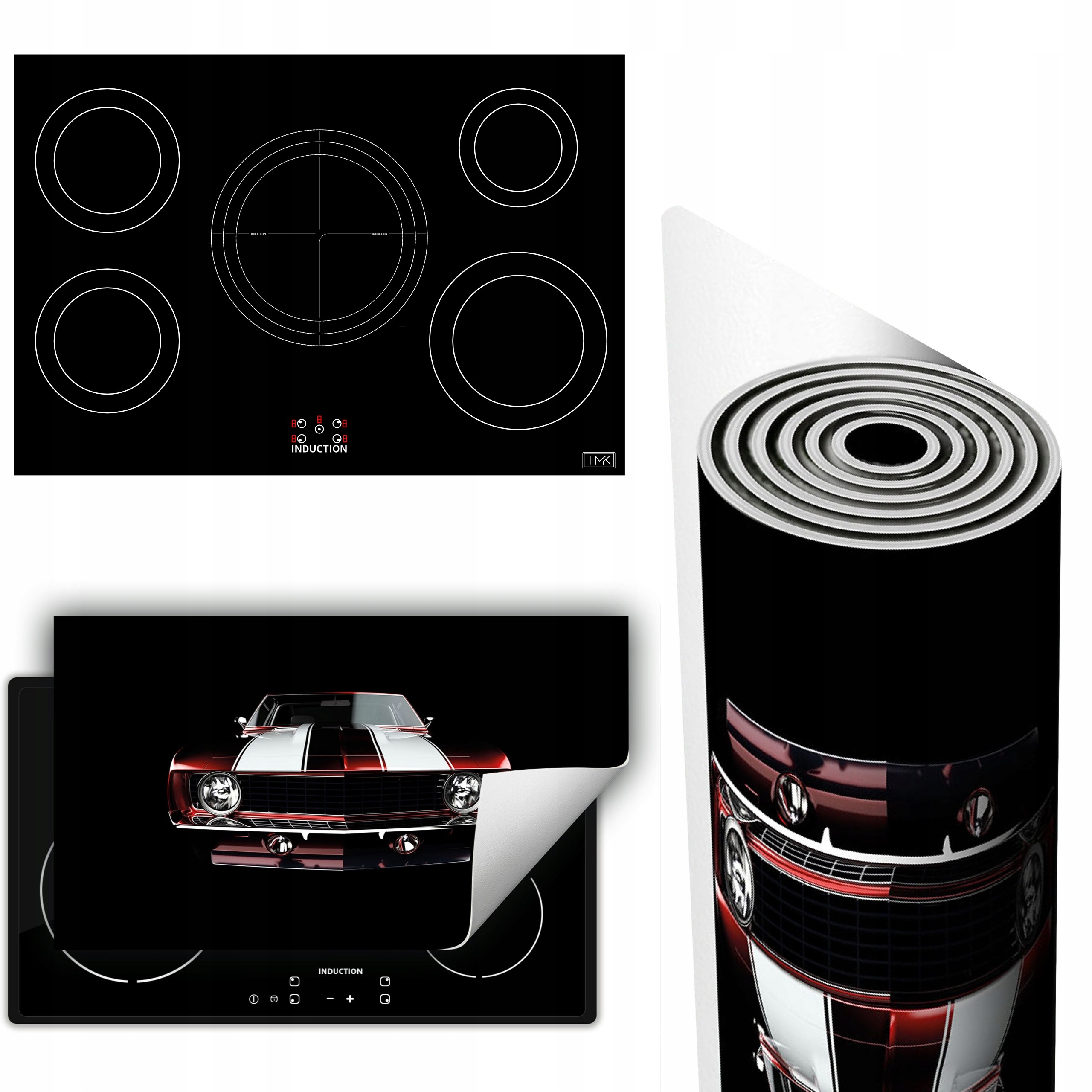 Vinylová Podložka Ochrana Kuchyňské Desky 90x52 černá auto