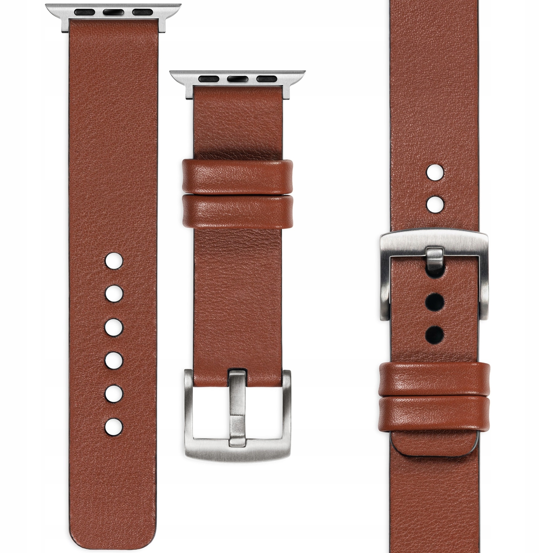 Pásek pro Apple Watch 49/46-44 Exkluzivní kožený Polský hnědý