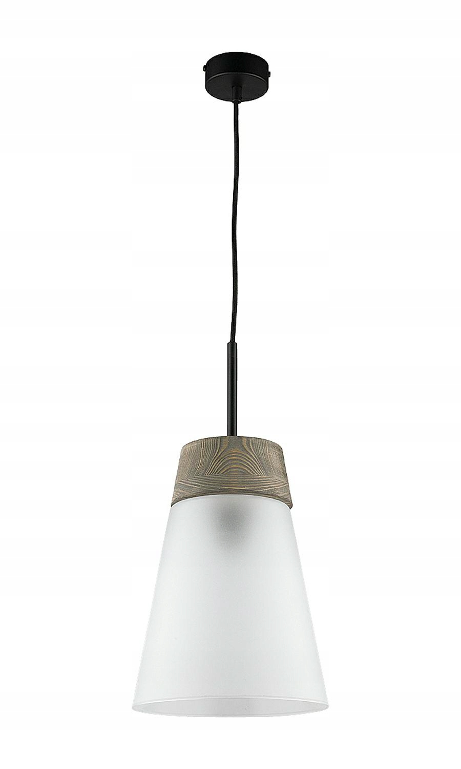 Závěsná lampa Domino I Černé bílé skleněné stínítko 1xE27 23 cm Stropní dům