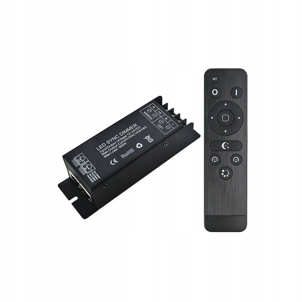 V-tac Jednobarevný rádiový ovladač Led pásků 12V/24V 300W/600W 25A RJ45