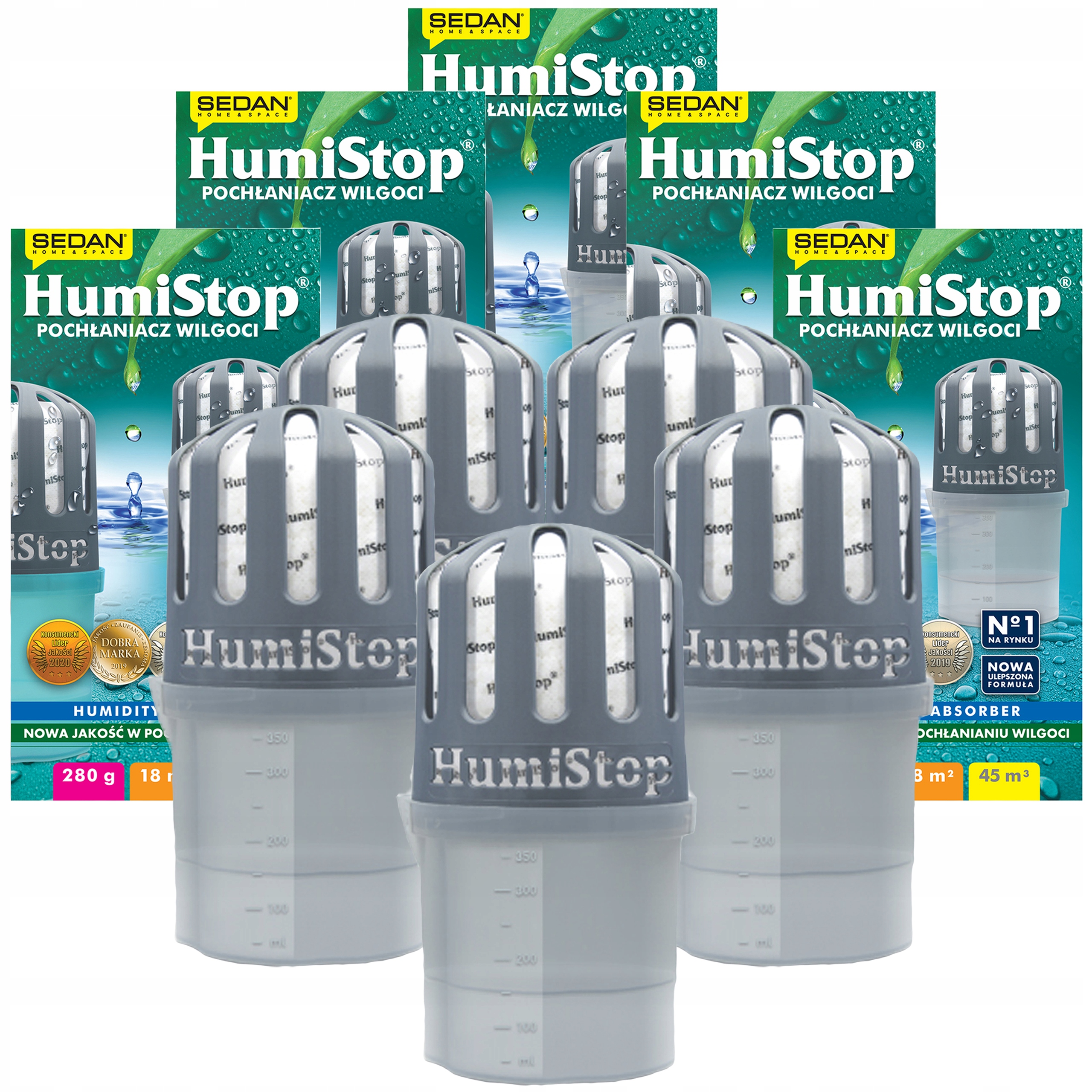 5x Pohlcovač Vlhkosti Humistop S Vložkou 5x Zařízení Vložka 280g Humistop