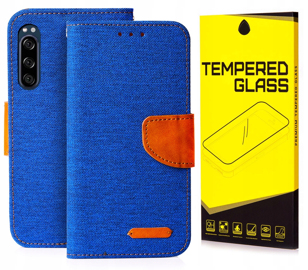 

Etui Portfel Canvas Do Sony Xperia 5 Szkło