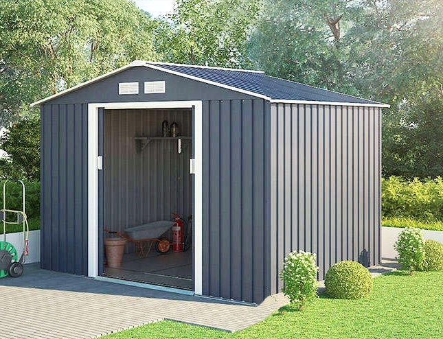 DREWUTNIA BLASZAK DOMEK OGRODOWY NARZĘDZIOWY SCHOWEK METALOWY NA ROWERY XL Szerokość produktu 255 cm