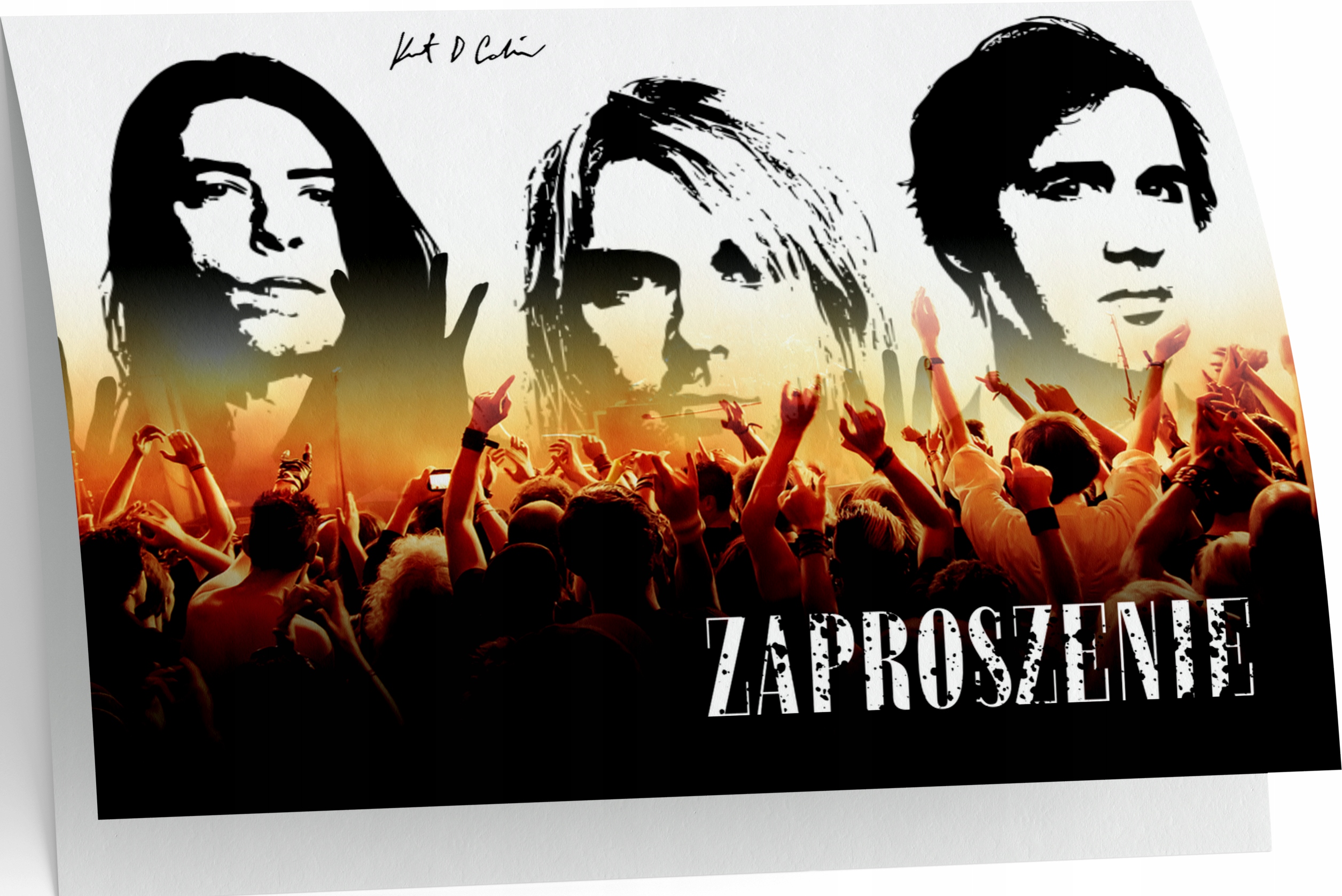 ZAPROSZENIE NIRVANA ZAPROSZANIA MUZYKA 20x15 cm