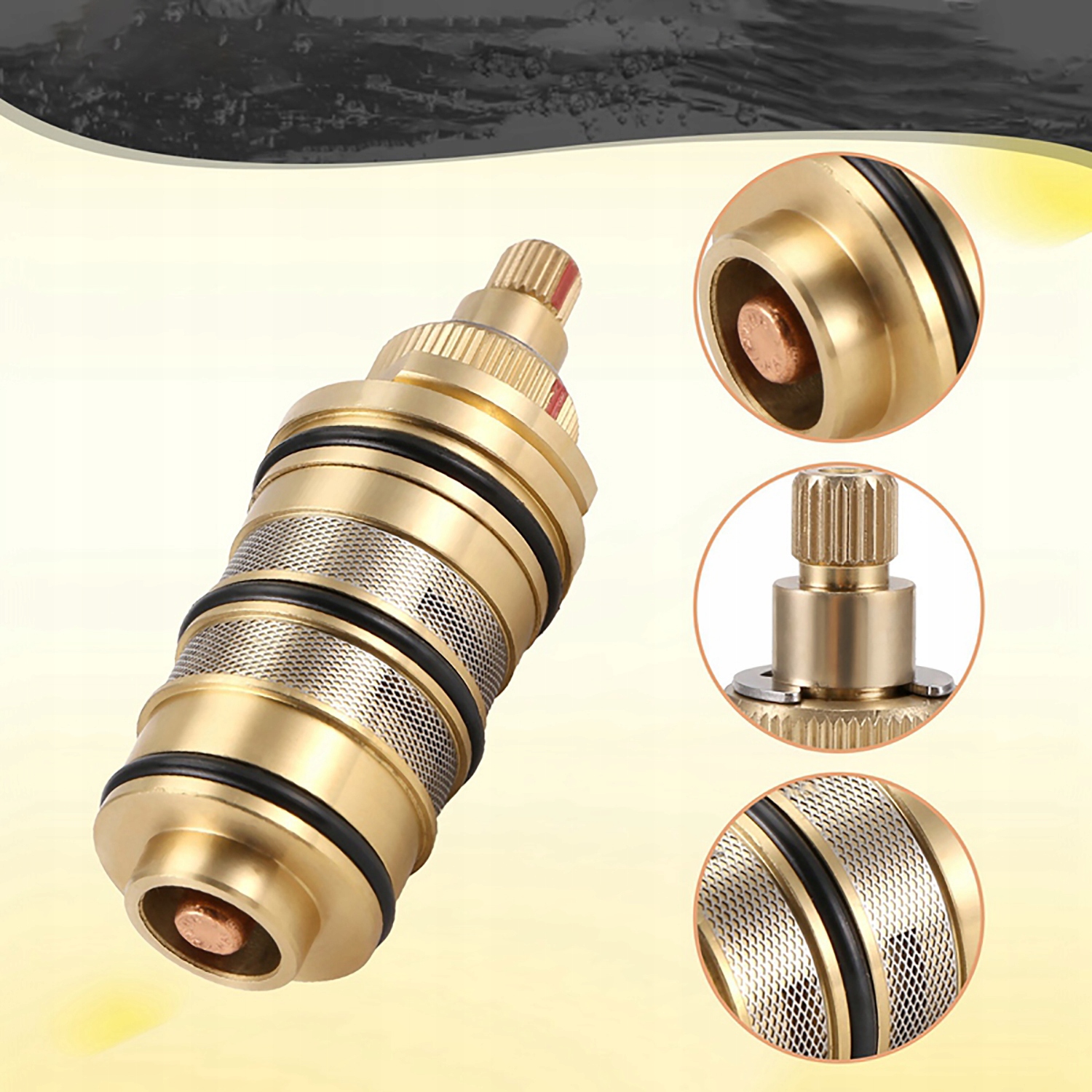 Termostatická Kartuše Pro Sprchovou Baterii Mosaz 38°C Bezpečnost