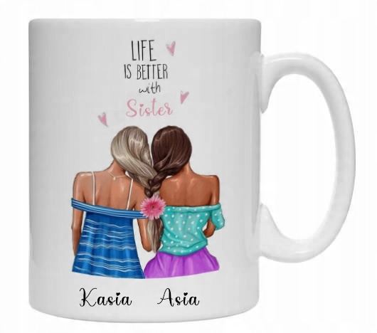 

Kubek Przyjaciółka Siostra Personalizowany Imię