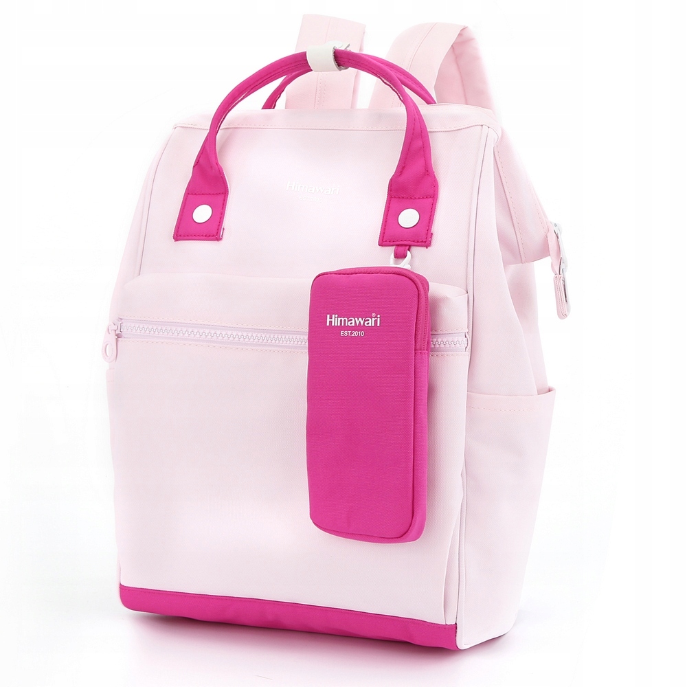 Damski plecak szkolny Himawari 1027 na laptopa 15 etui różowy