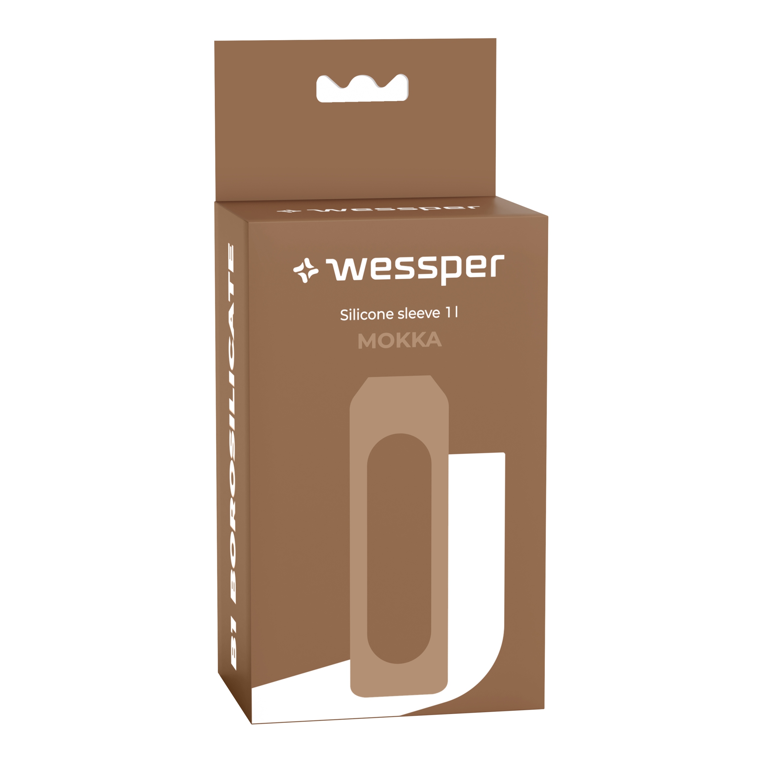 Etui silikonowe do butelki szklanej Wessper B1 Borosilicate 1l Mokka