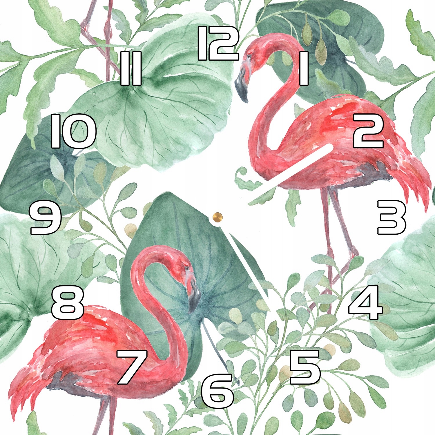 

Zegar szklany Egzotyczne ptaki flamingi 30x30 cm