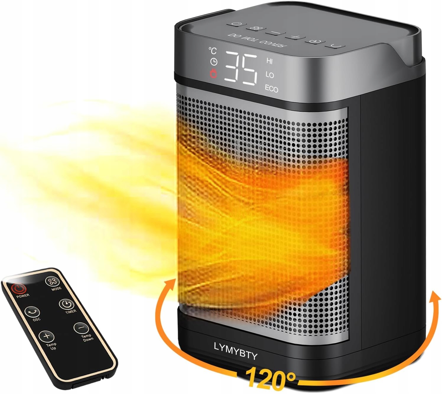 TERMOWENTYLATOR OGRZEWANIE CERAMICZNE Z PILOTEM TERMOSTAT TIMER 1500W PTC Marka inna