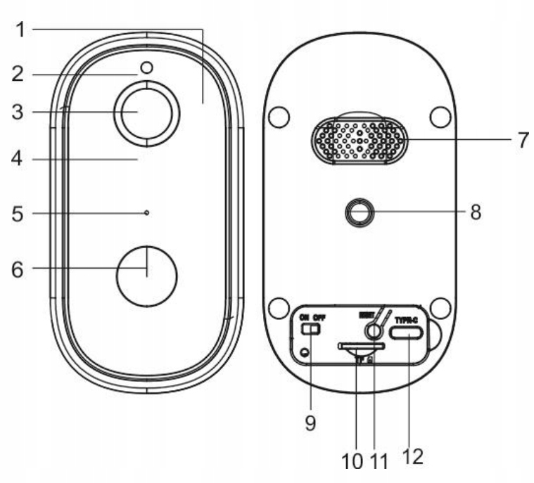 KAMERA IP WIFI ZEWNĘTRZNA BEZPRZEWODOWA APLIKACJA Wysokość produktu 10.2 cm