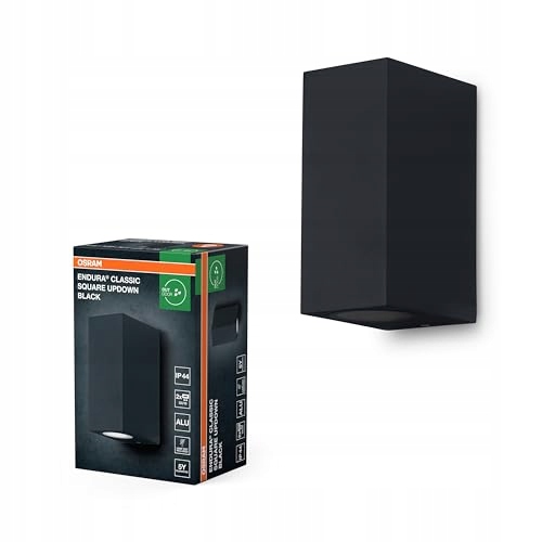 OSRAM Endura Klasyczna Czarna Lampa Ścienna Zewnętrzna GU10 IP44 — miniatura 6