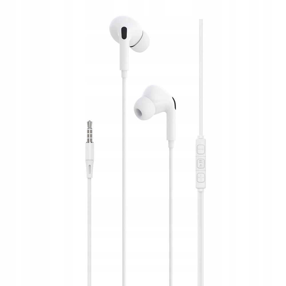 Devia słuchawki przewodowe Kintone A2 jack 3,5mm dokanałowe białe