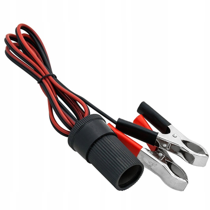 РОЗЕТКА ПРИКУРИВАТЕЛЯ С ЗАЖИМАМИ АЛЛИГАТОРА КАБЕЛЬ 1,2 М