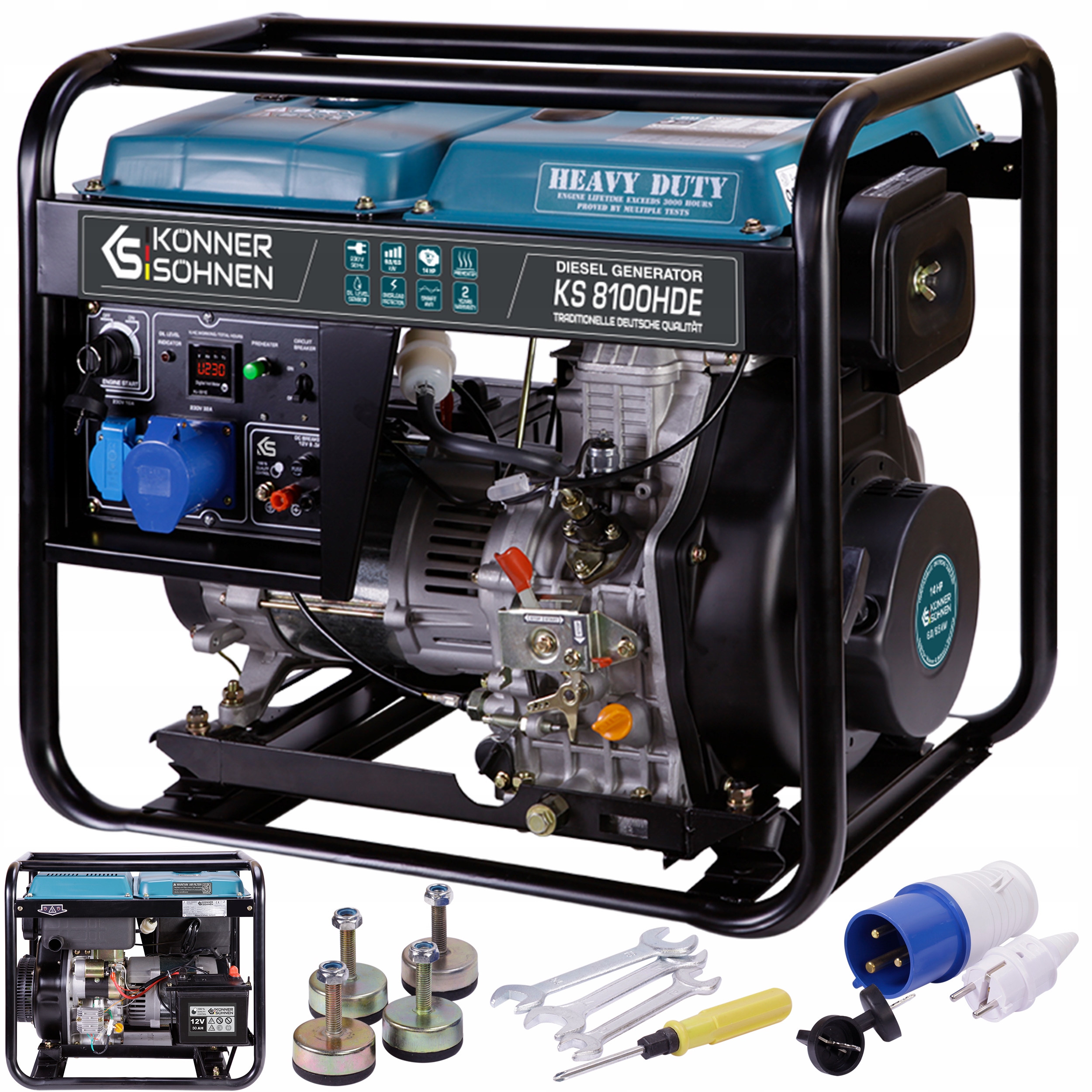 Agregat prądotwórczy diesel K&S Heavy Duty KS8100HDE 6 kW AVR ...
