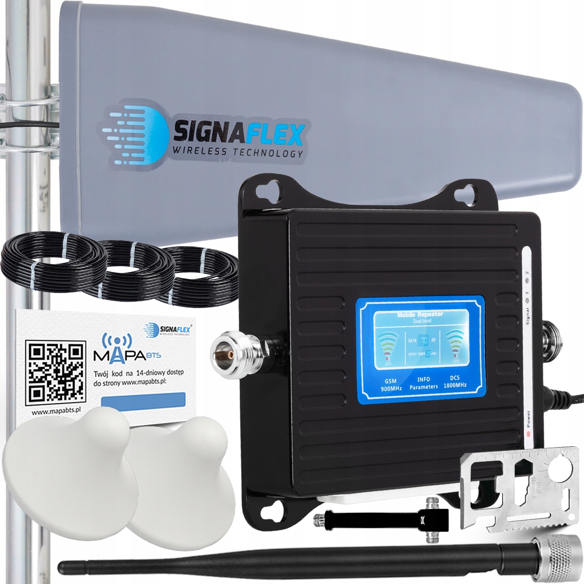 WZMACNIACZ SYGNAŁU INTERNETU GSM 4G LTE + 4 ANTENY