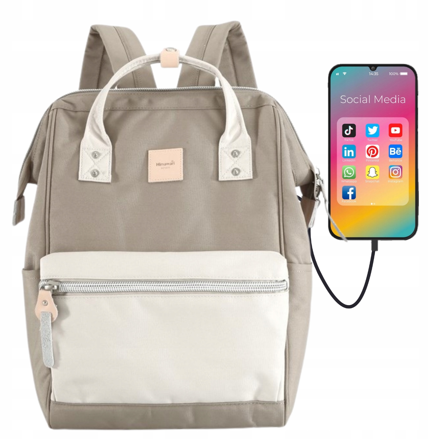 Batoh Himawari pro ženy, dámský, městský, na notebook s Usb, multifunkční