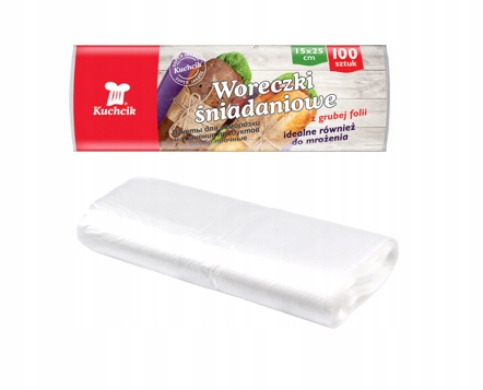 

Woreczki torebki foliowe śniadaniowe Ldpe 100 szt