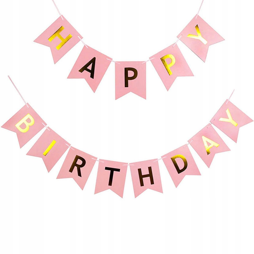 Baner urodzinowy napis HAPPY BIRTHDAY roczek 1-99 dekoracja wisząca DŁUGA