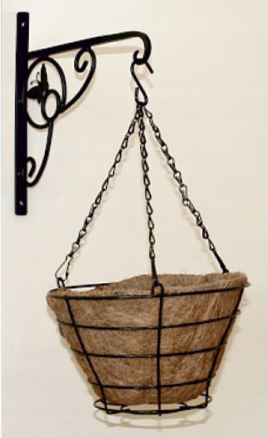 CZARNY OZDOBNY UCHWYT KWIETNIKA ŚCIENNY WIESZAK NA KWIATY W DONICZCE MOTYL Stan opakowania oryginalne