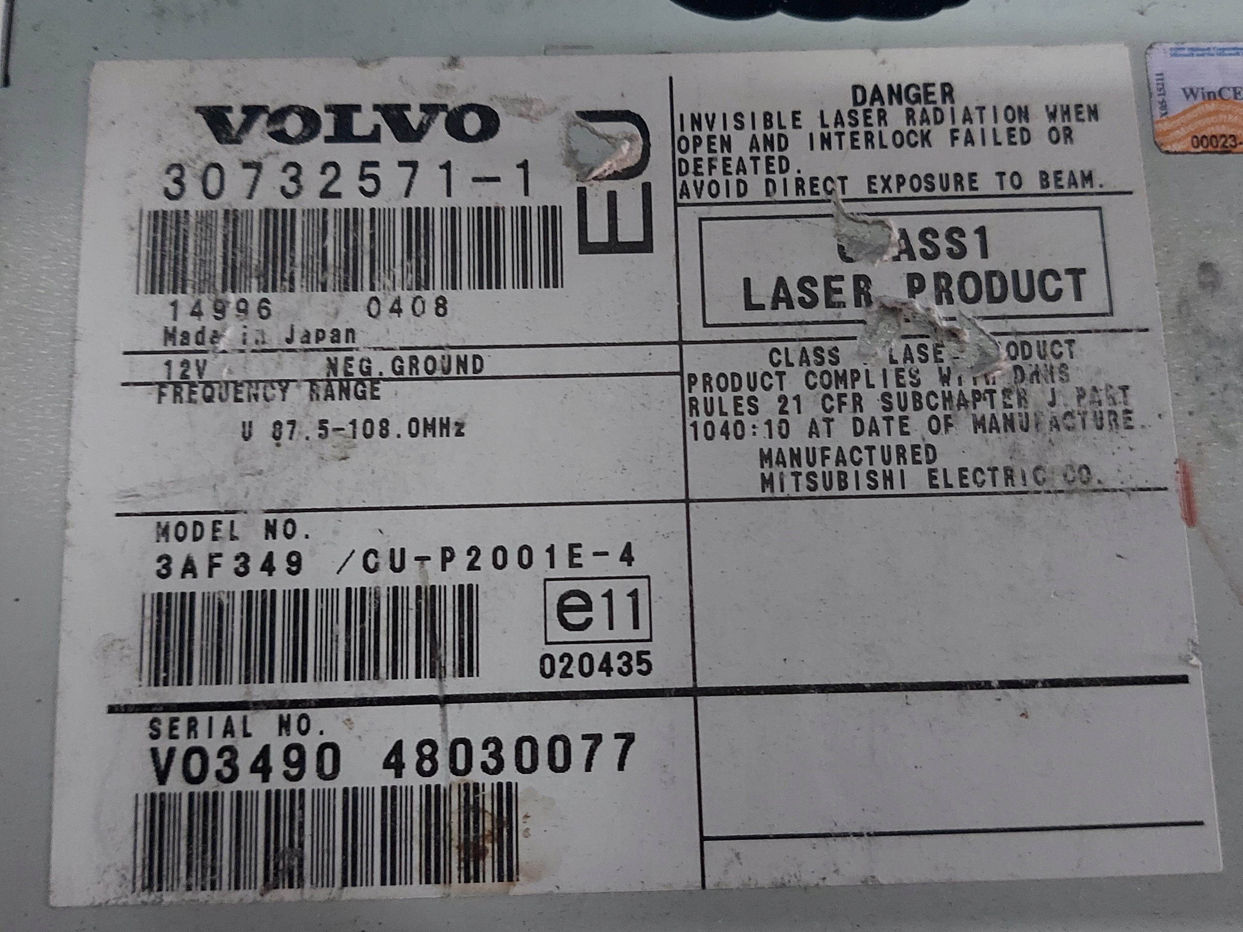 player navigation devices VOLVO V70 II S60 S80 30732571-1