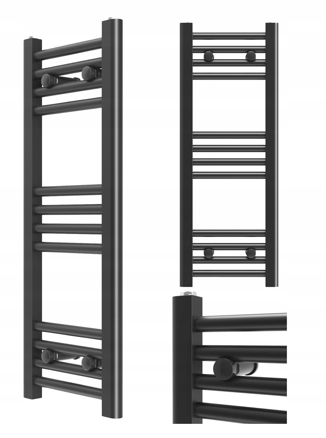 Kúpeľňový Ohrievač Čierny Rebrík 30x80 cm Breno Kaloryfer Moderný