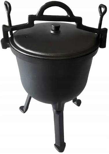 KOCIOŁEK ŻELIWNY EMALIOWANY GARNEK myśliwski węgierski 8L OGNISKO GRILL Kod producenta 8L GARDEN PARTY EMALIOWANY